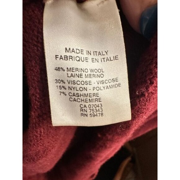 Bianco & Blu Italy Merino Wool Cashmere Blend Cozy Slim Look Crewneck Sweater M - Picture 6 of 8